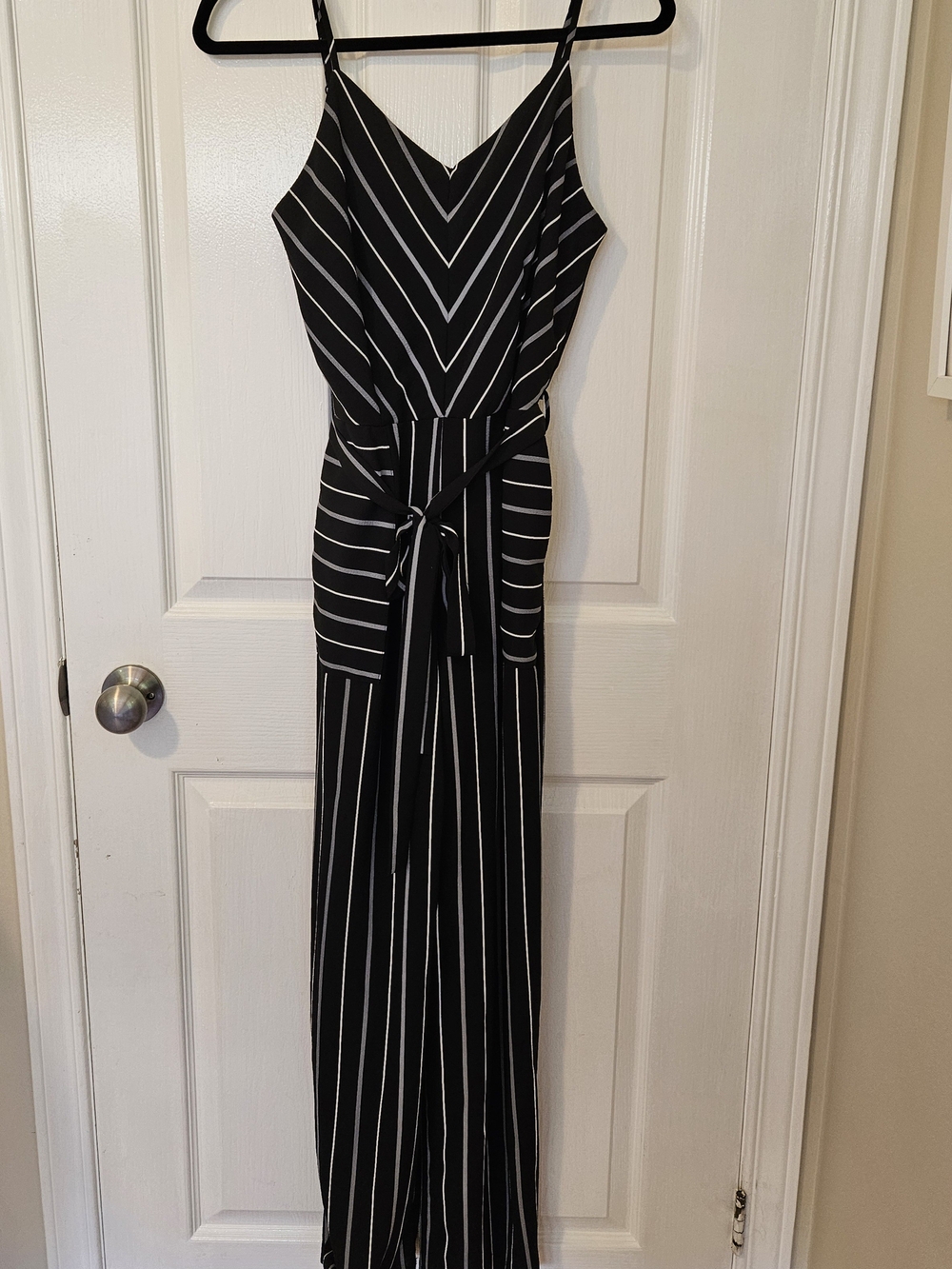 Striped Belted Jumpsuit
